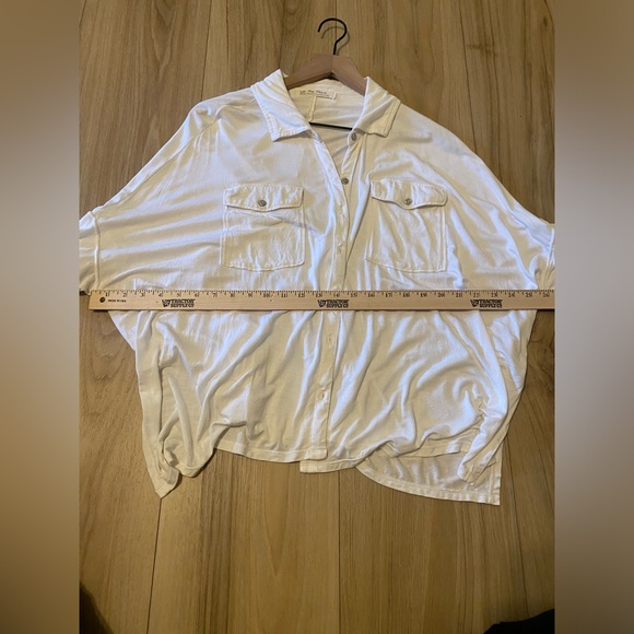We The Free Andy Button Front Shirt, Size M, White - Picture 7 of 12